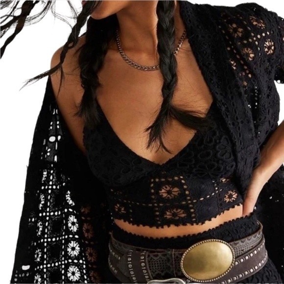 FREE PEOPLE YESENIA 3 PIECE SUIT SET IN BLACK - Picture 3 of 16